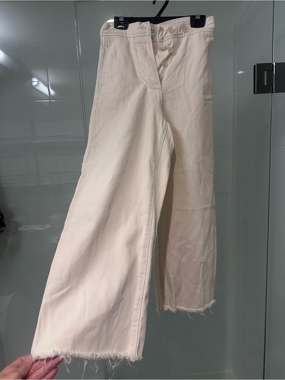 Aritzia Wilfred Wide-Leg Raw Hem Jeans — size 0